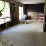 bare floors, ripped out drywall, insulation