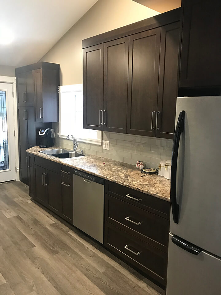 dark modern cabinets Kitchen Renovation - Winnipeg Kitchen Renovations - All Canadian Renovations Ltd.